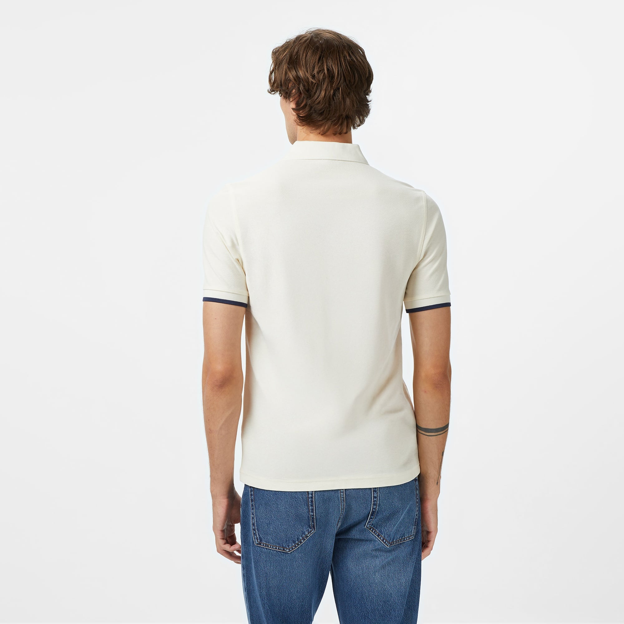 Fred Perry Crepe Pique Zip Neck Erkek Bej Polo