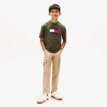  Tommy Hilfiger Flag Archive Çocuk Yeşil T-Shirt