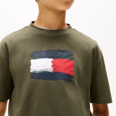  Tommy Hilfiger Flag Archive Çocuk Yeşil T-Shirt