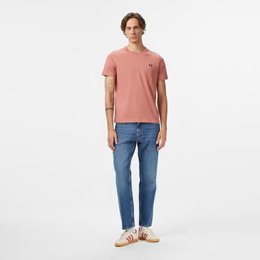  Fred Perry Crew Neck Erkek Pembe T-Shirt