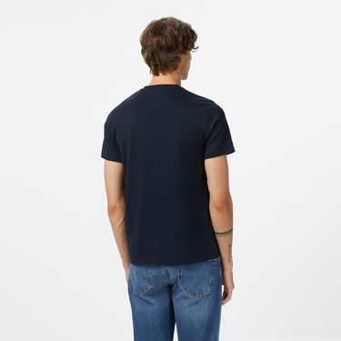  Fred Perry Flocked Laurel Wreath Gra Erkek Lacivert T-Shirt