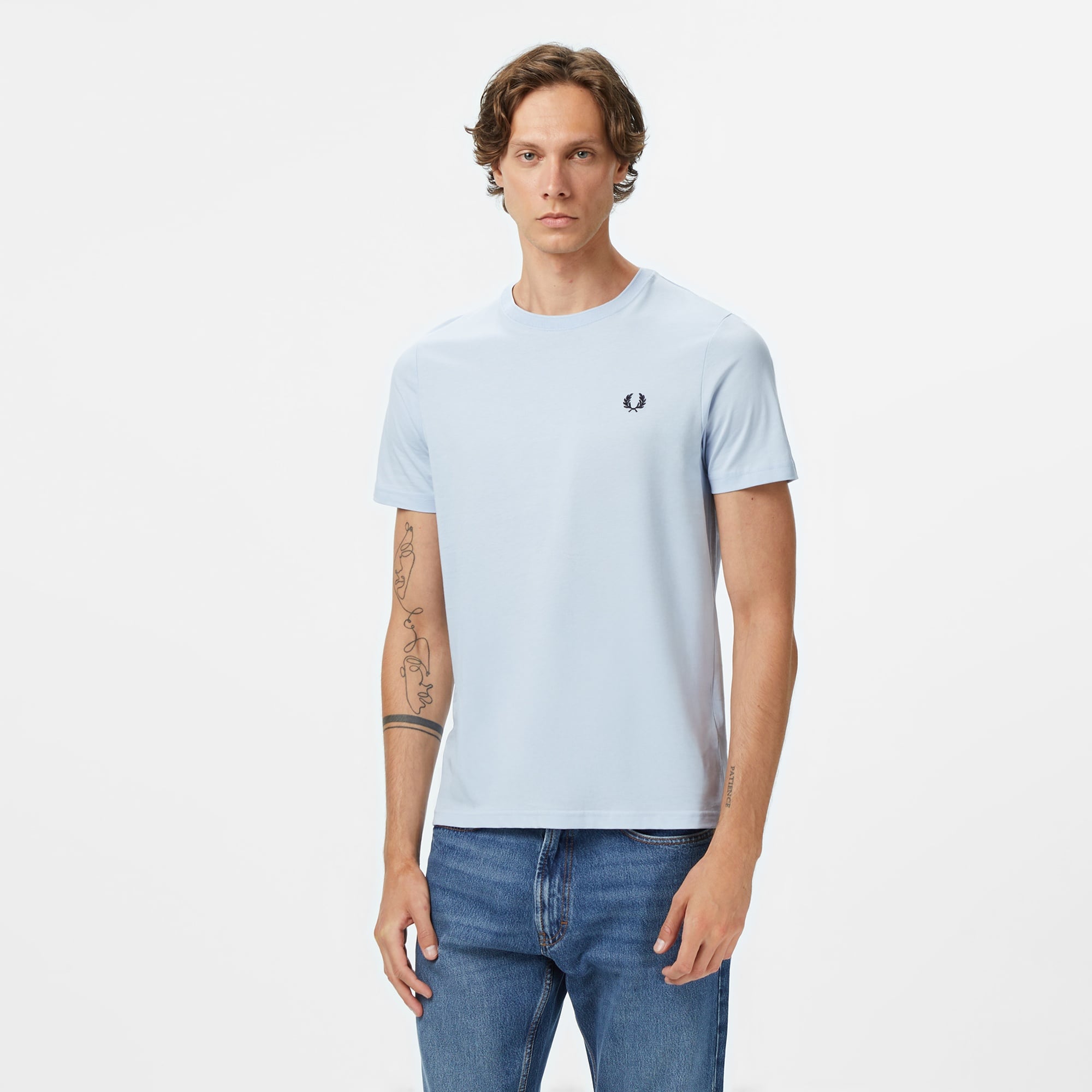 Fred Perry Crew Neck Erkek Gri T-Shirt