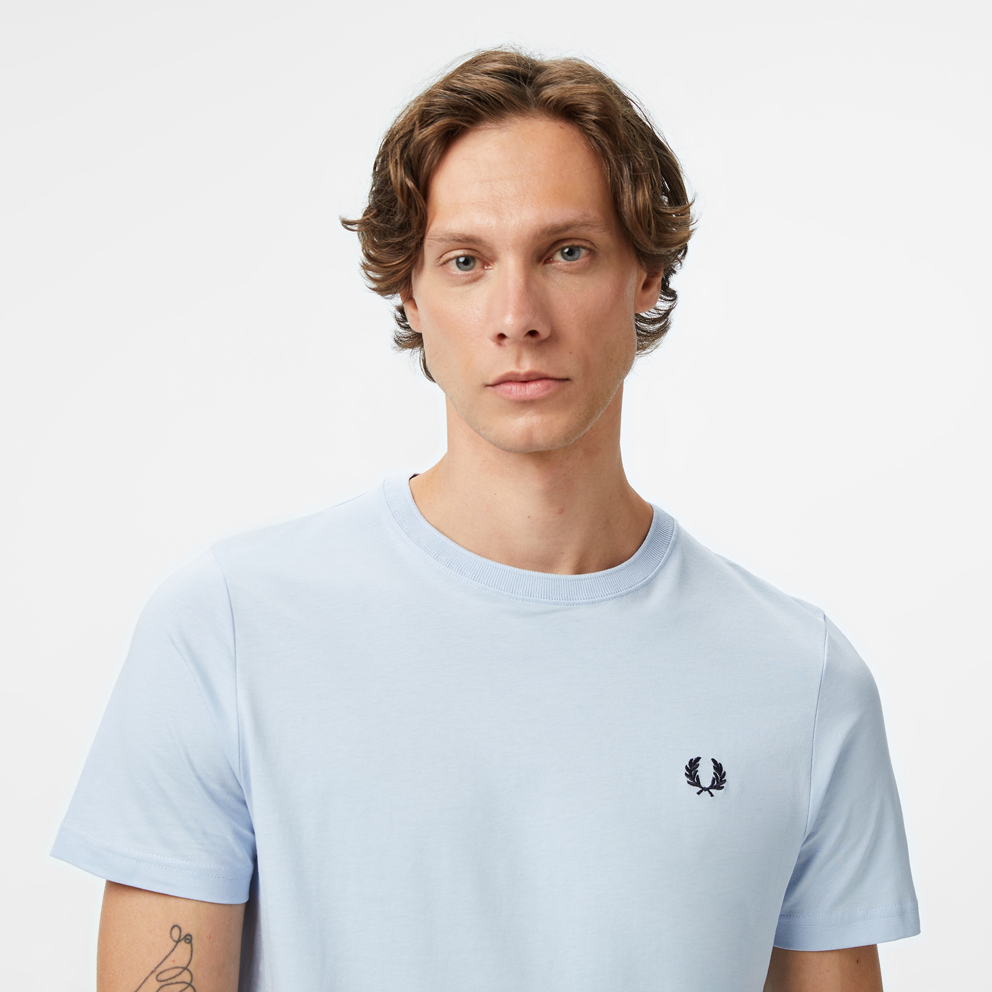 Fred Perry Crew Neck Erkek Gri T-Shirt