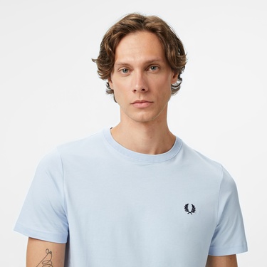  Fred Perry Crew Neck Erkek Gri T-Shirt