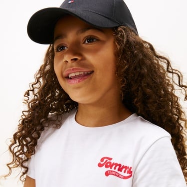  Tommy Hilfiger Graphic Flock Çocuk Beyaz T-Shirt