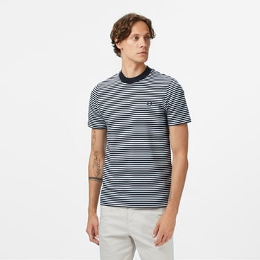  Fred Perry Fine Stripe Erkek Lacivert T-Shirt