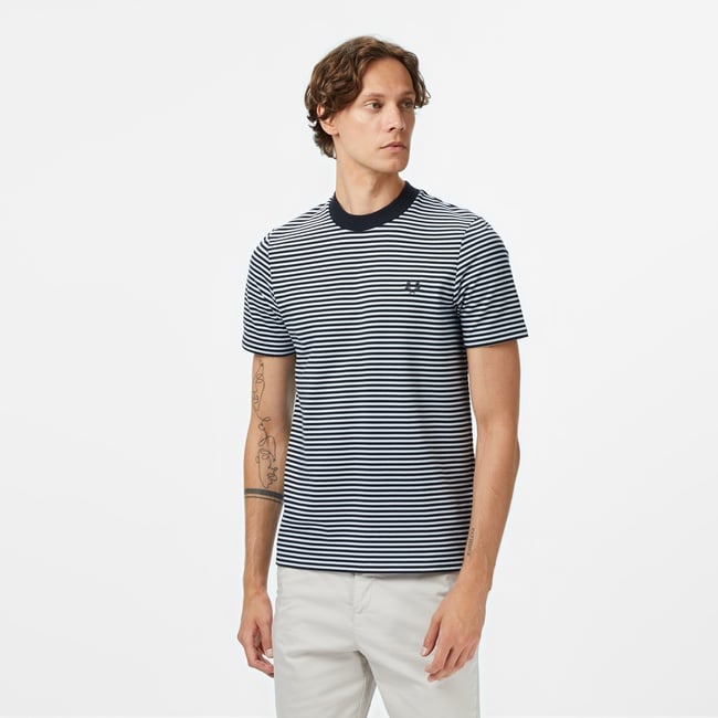  Fred Perry Fine Stripe Erkek Lacivert T-Shirt