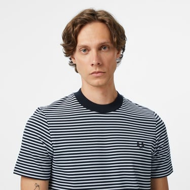  Fred Perry Fine Stripe Erkek Lacivert T-Shirt