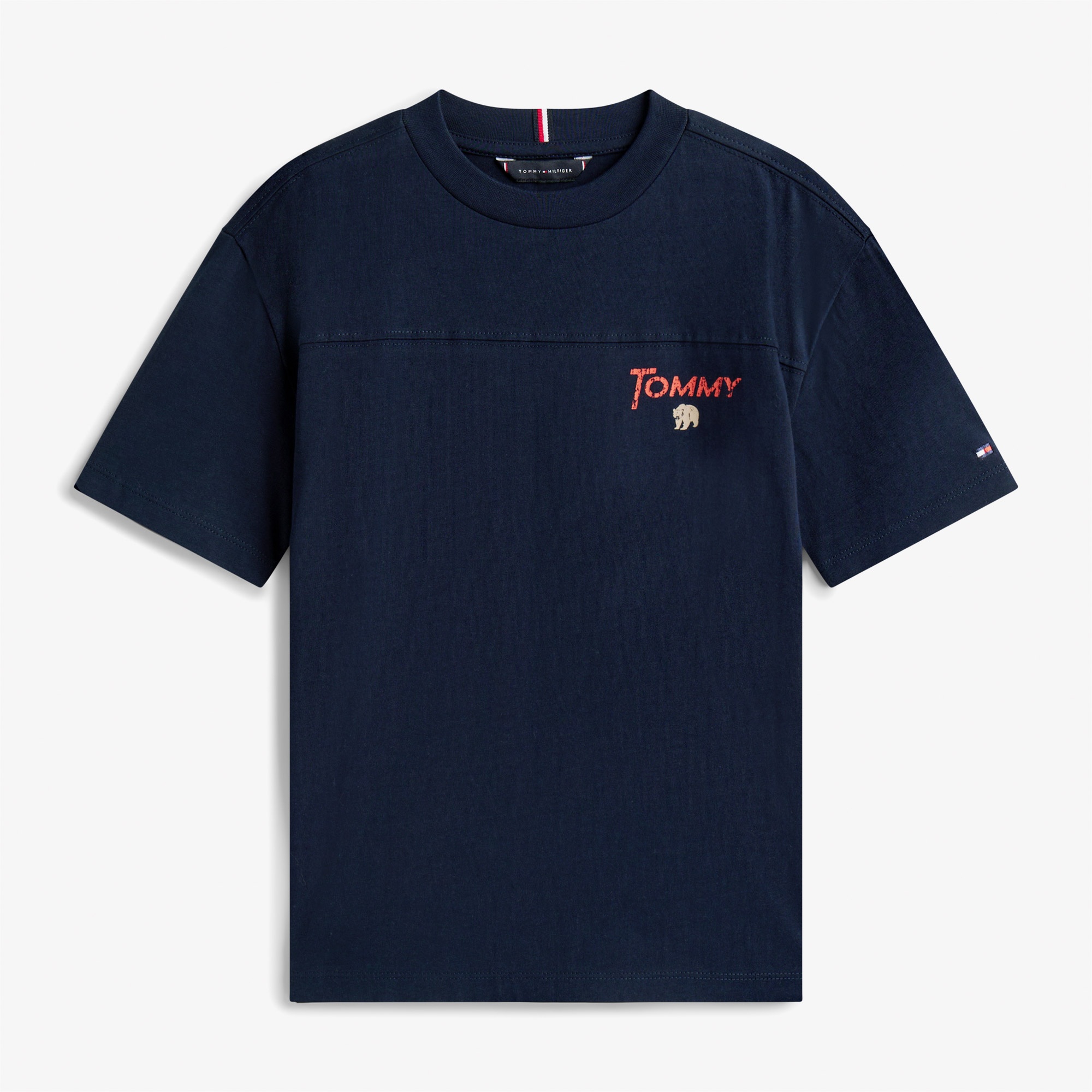 Tommy Hilfiger Seasonal Texture Print Çocuk Lacivert T-Shirt