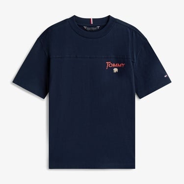  Tommy Hilfiger Seasonal Texture Print Çocuk Lacivert T-Shirt
