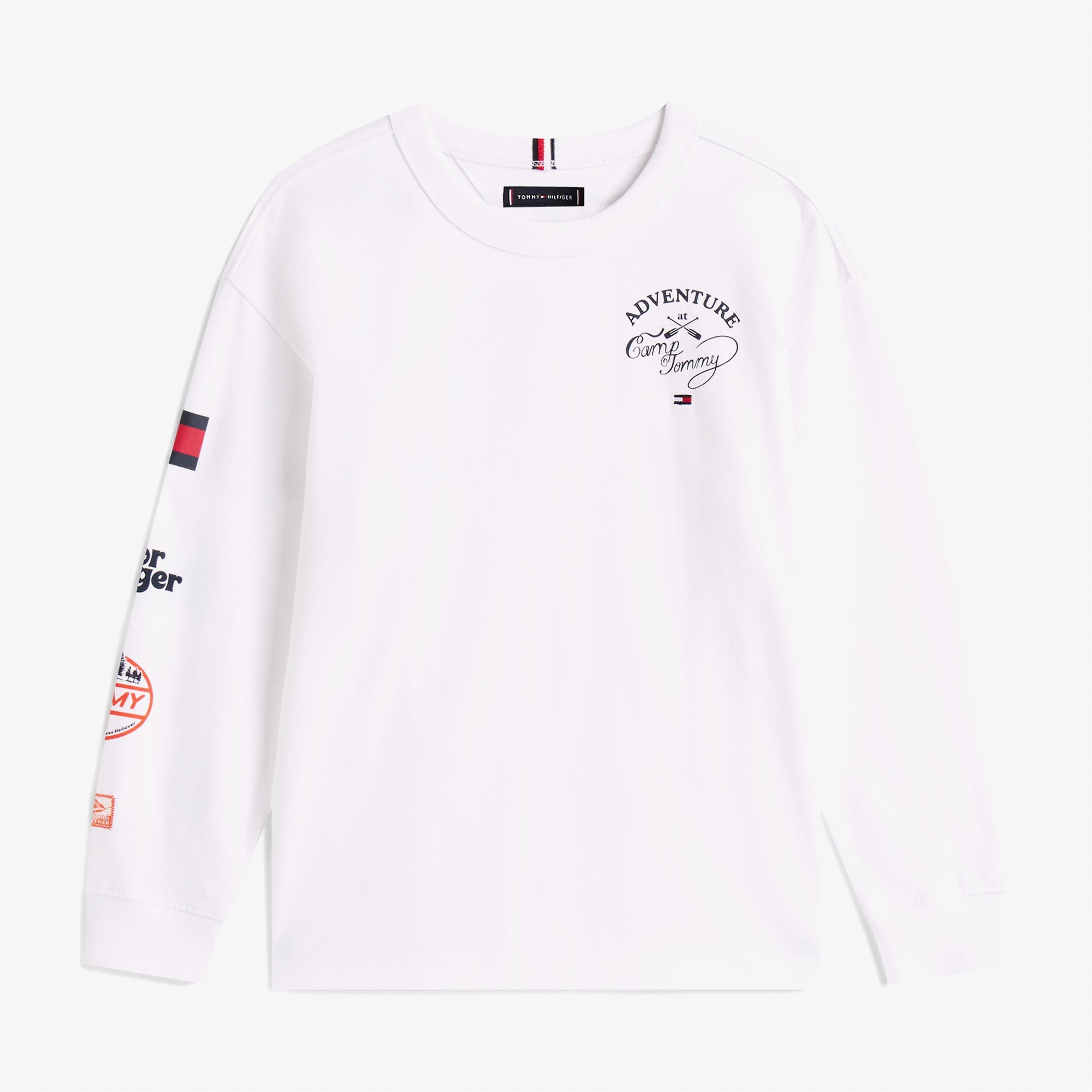Tommy Hilfiger Camp Multi Çocuk Uzun Kollu Beyaz T-Shirt