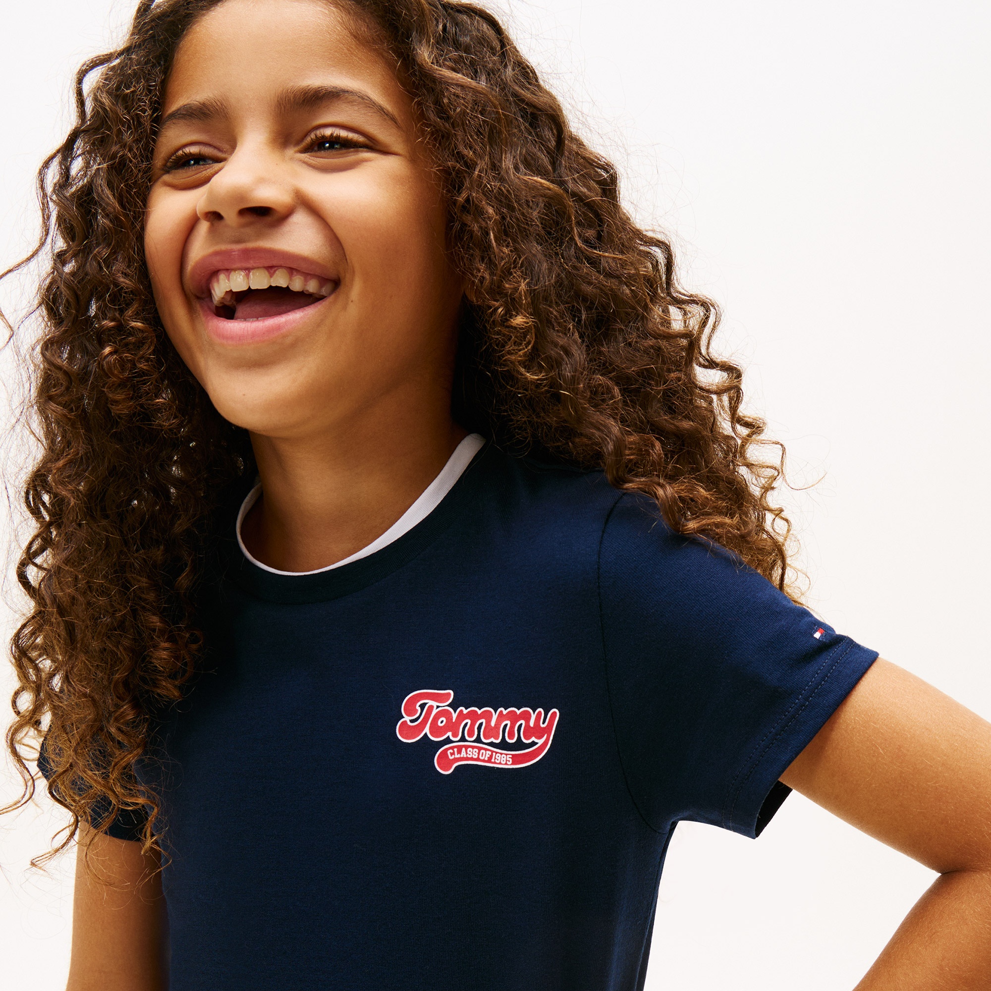 Tommy Hilfiger Graphic Flock Çocuk Lacivert T-Shirt