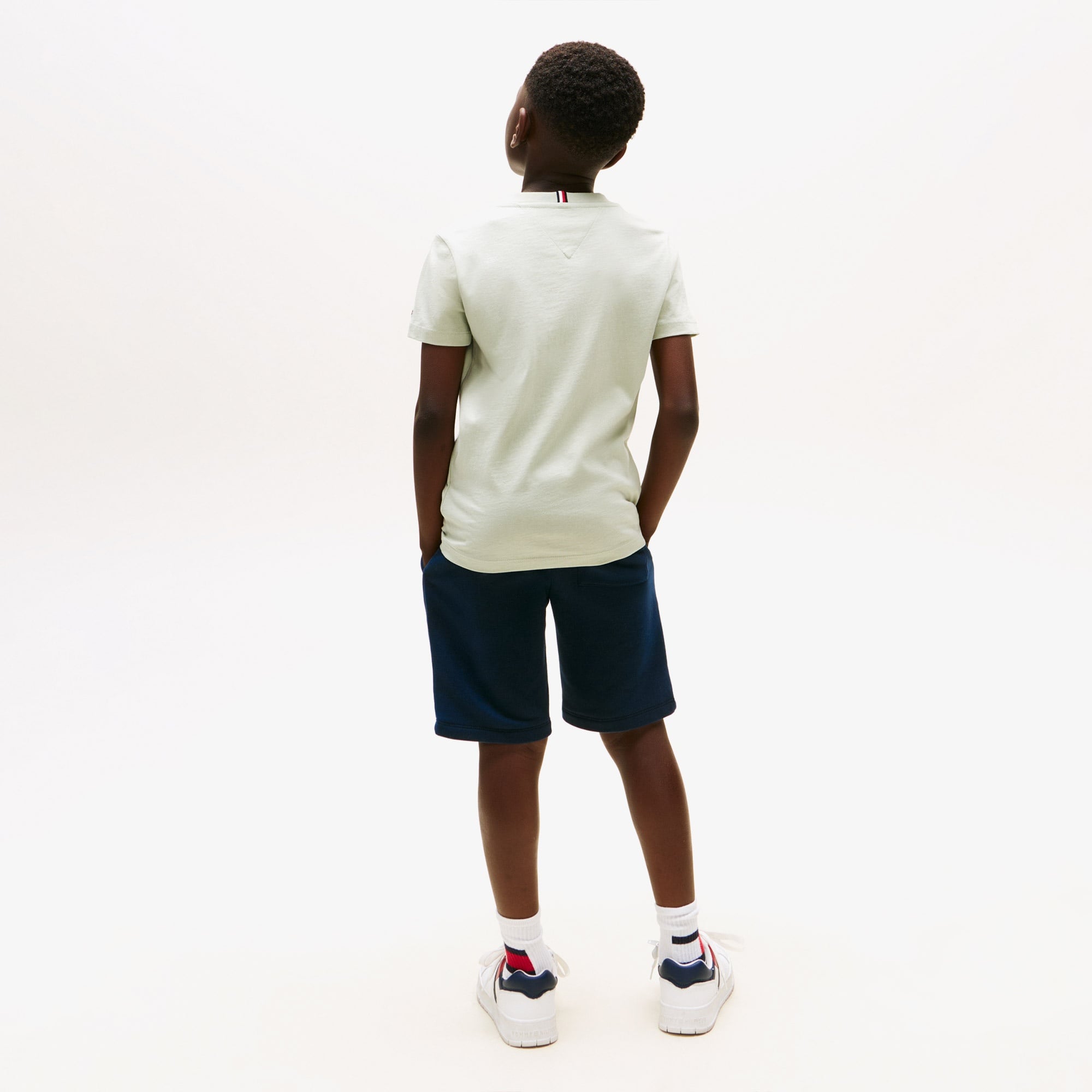 Tommy Hilfiger Script Flag Print Çocuk Yeşil T-Shirt