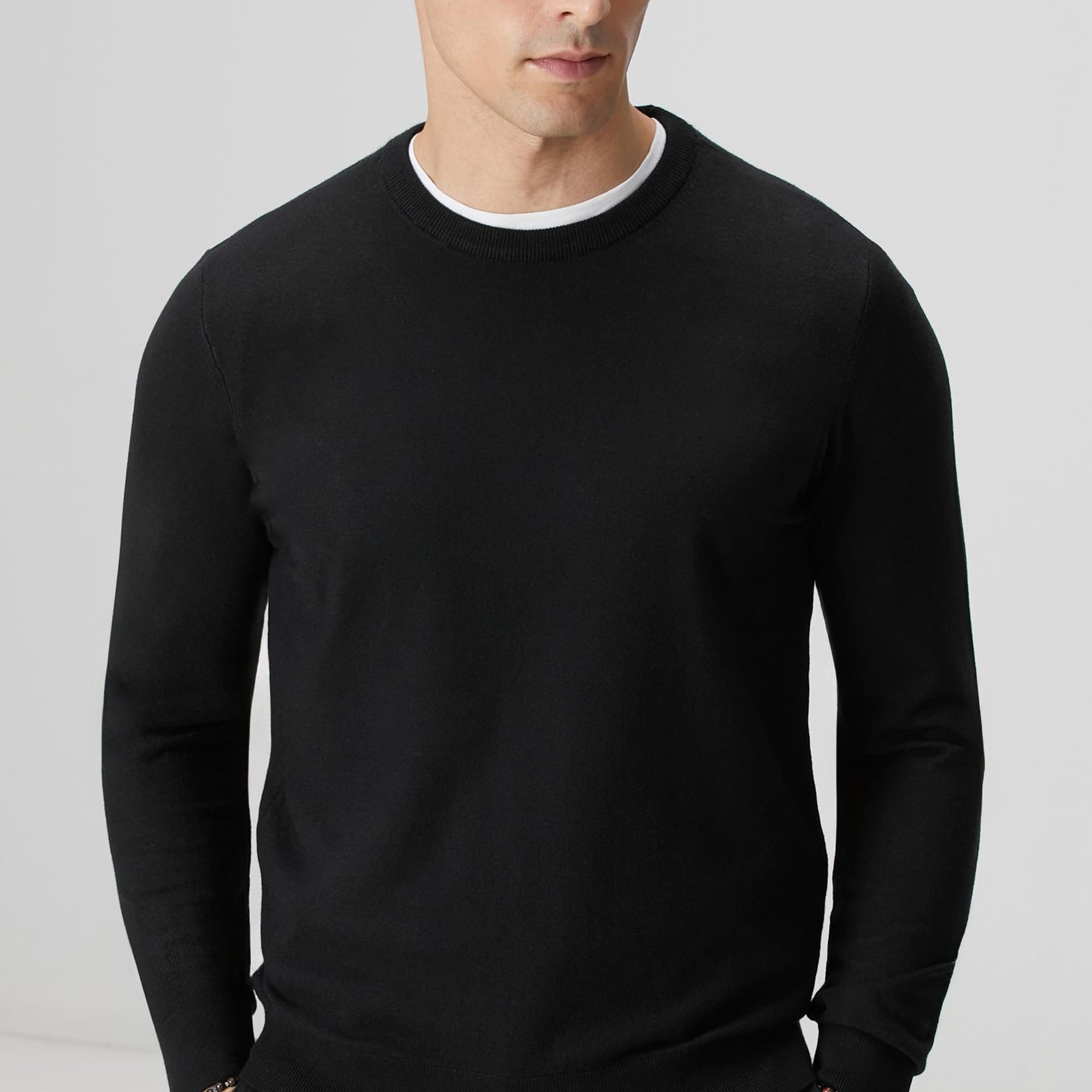 Network Erkek Siyah Basic Triko Kazak