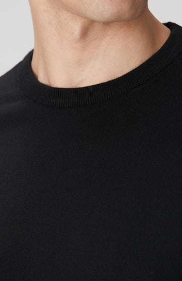  Network Erkek Siyah Basic Triko Kazak