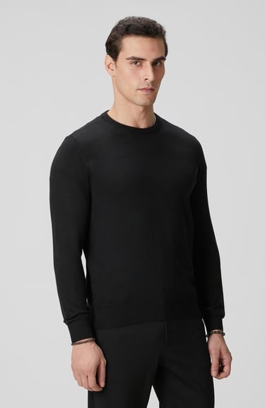  Network Erkek Siyah Basic Triko Kazak