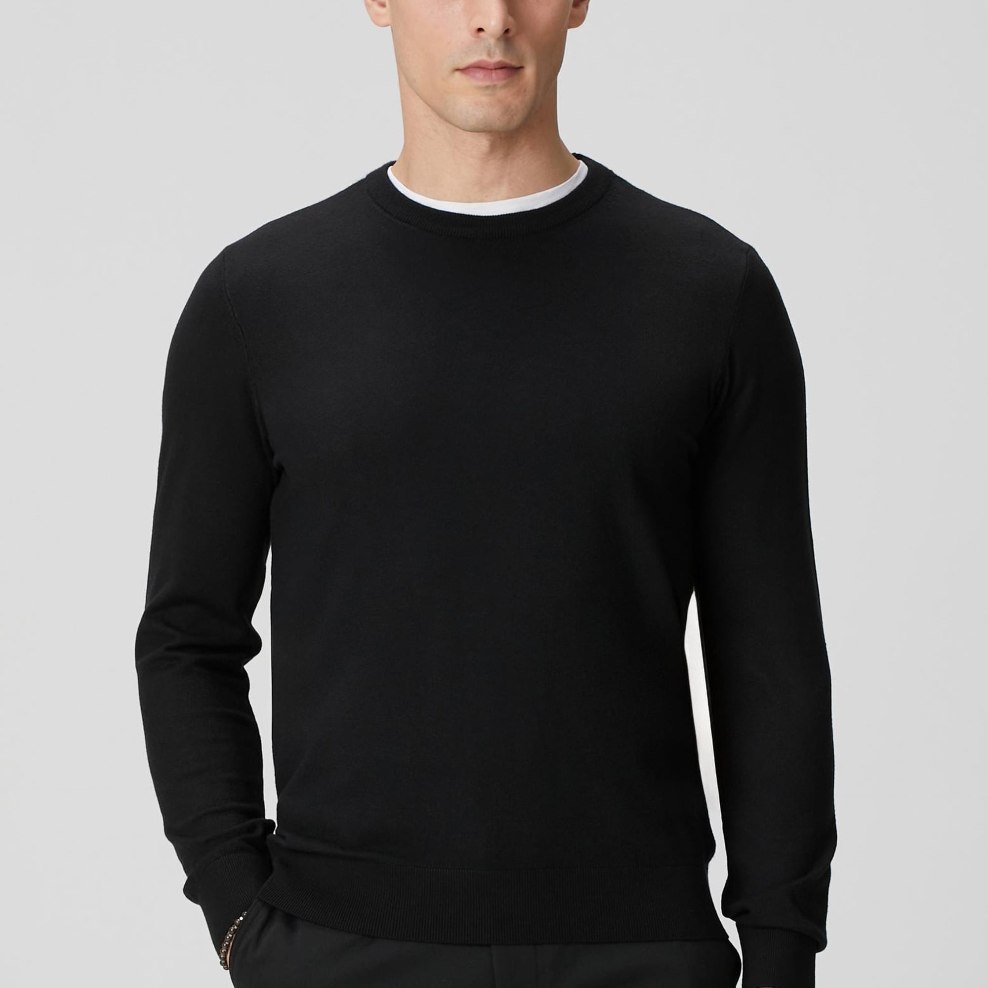 Network Erkek Siyah Basic Triko Kazak