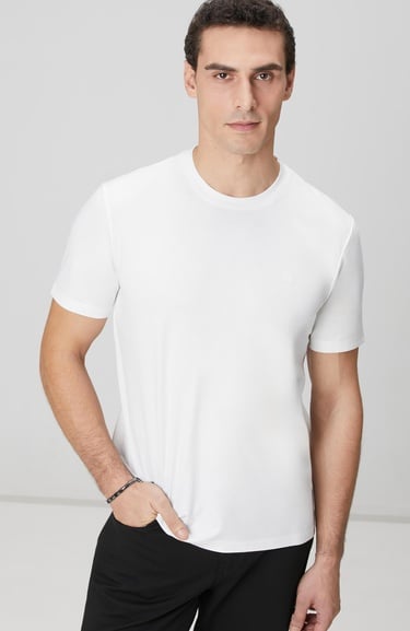  Network Erkek Kırık Beyaz Basic T-shirt