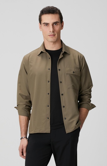  Network Erkek N-Tech Haki Gofreli Gömlek