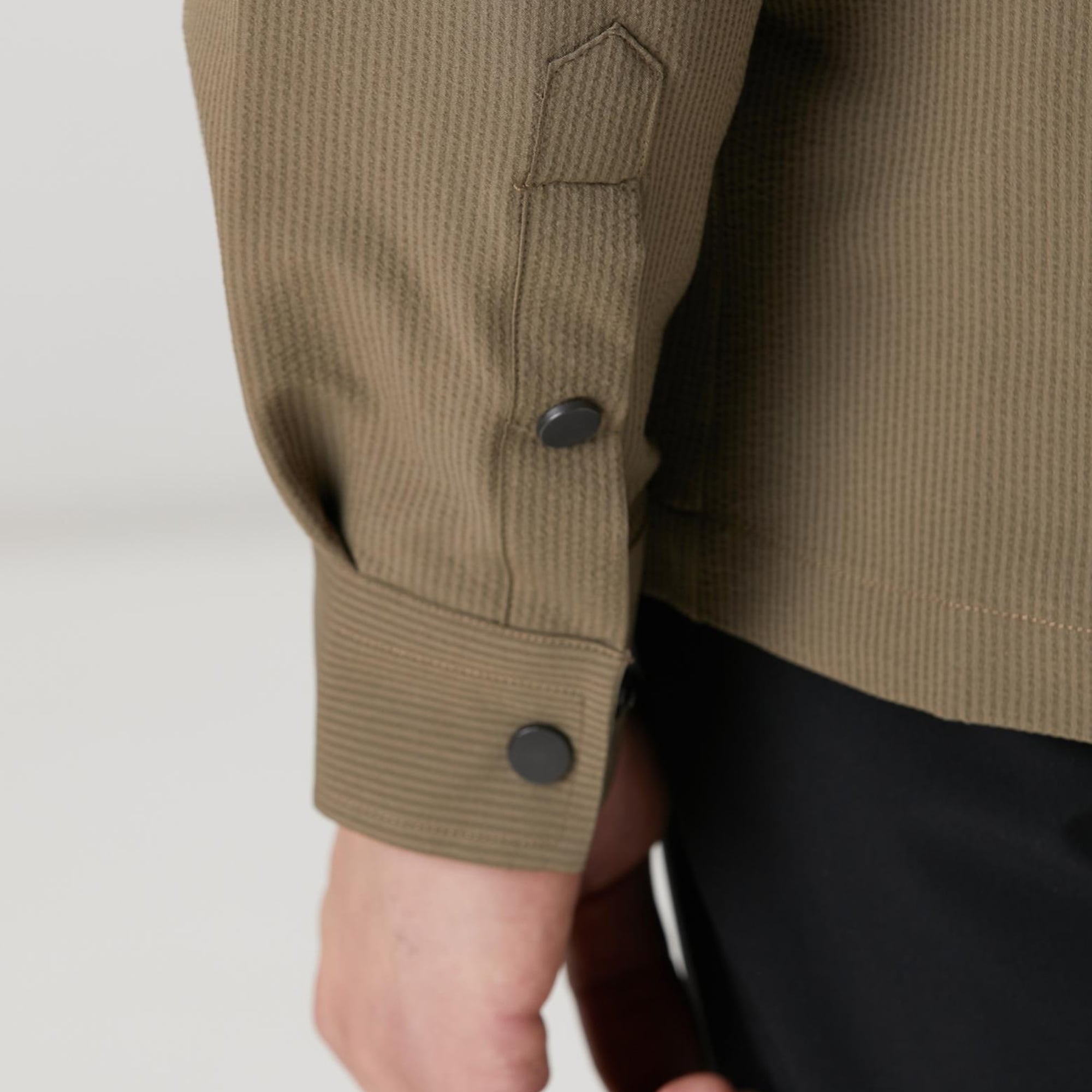 Network Erkek N-Tech Haki Gofreli Gömlek