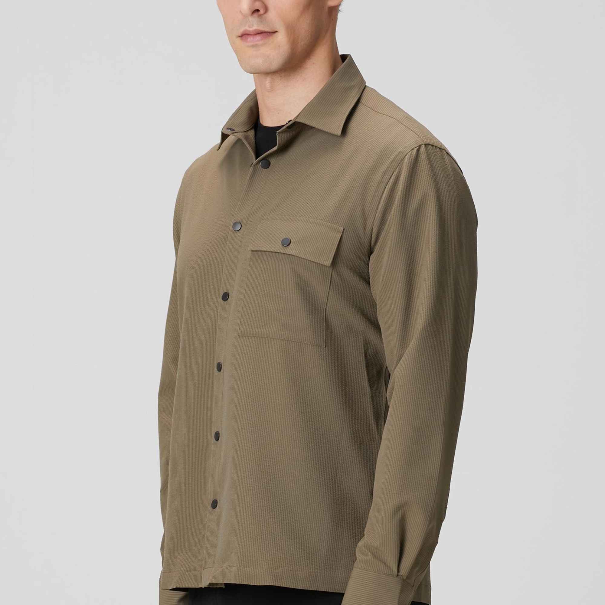 Network Erkek N-Tech Haki Gofreli Gömlek