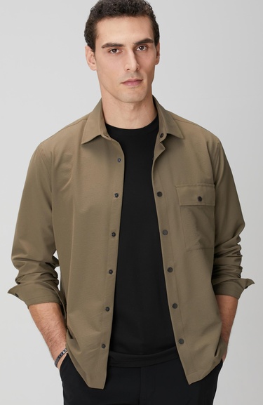  Network Erkek N-Tech Haki Gofreli Gömlek
