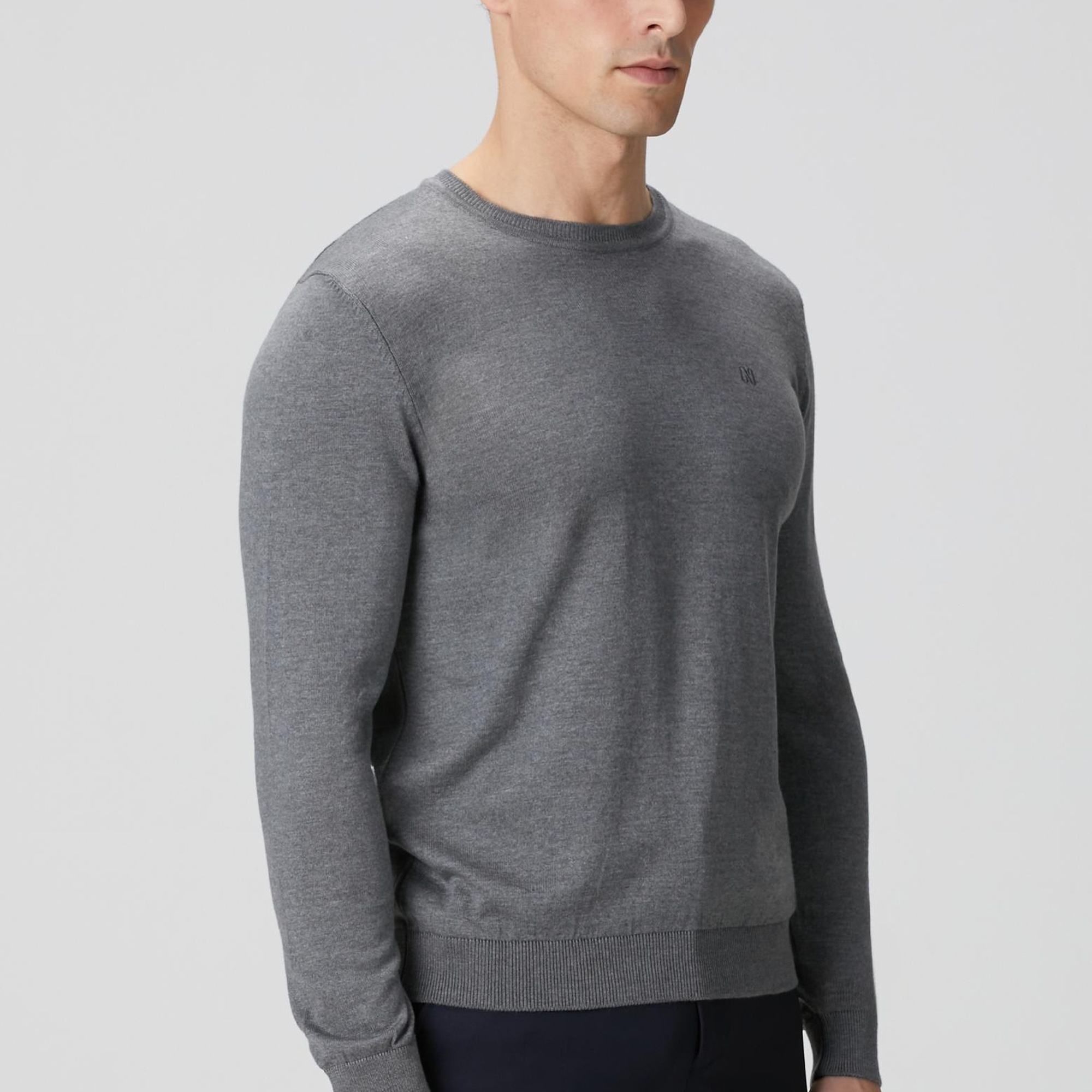 Network Erkek Gri Melanj Basic Kazak