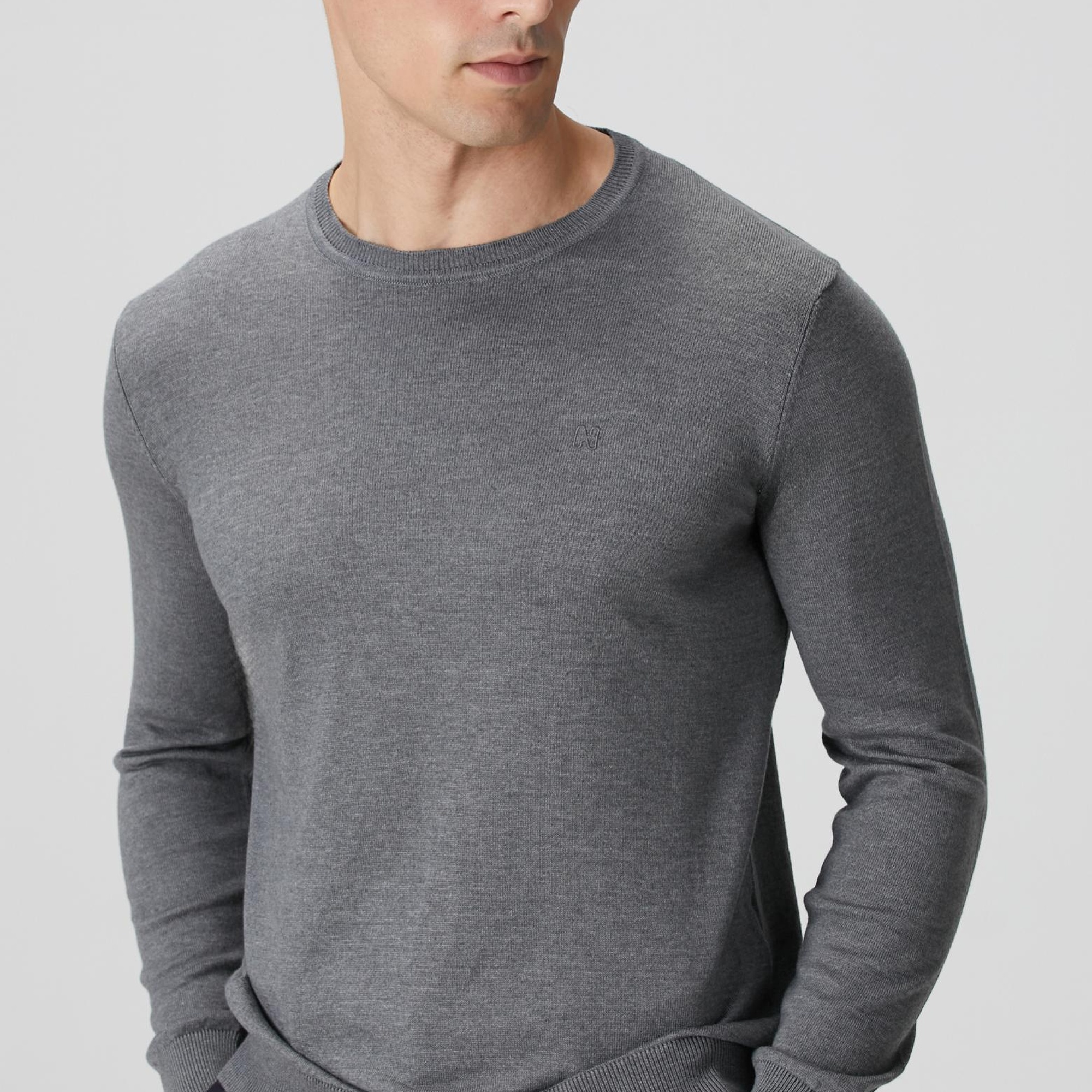 Network Erkek Gri Melanj Basic Kazak