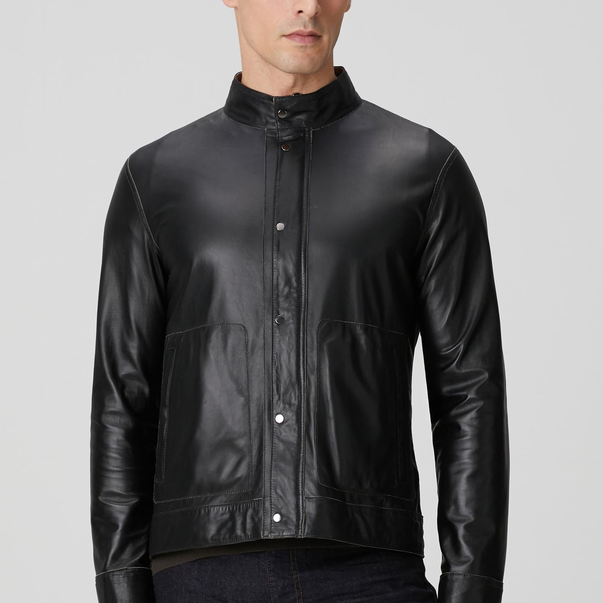 Network Erkek Vizon Çift Taraflı Deri Mont