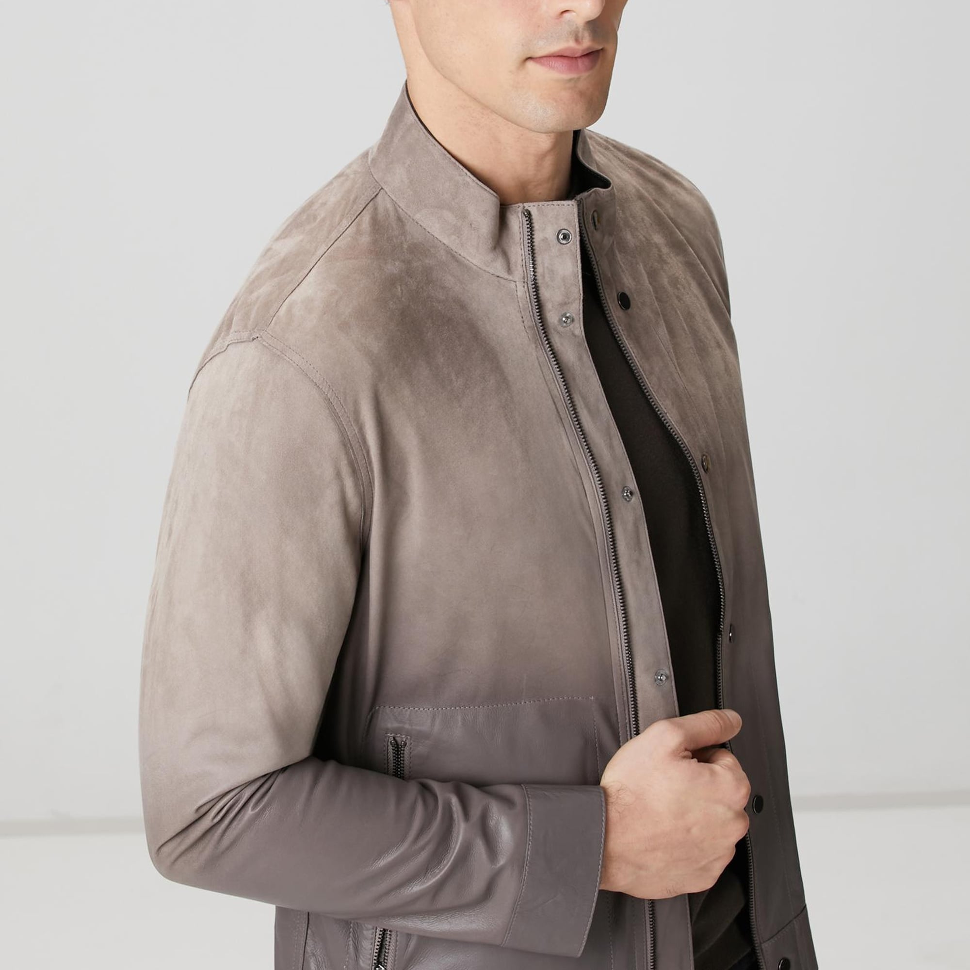 Network Erkek Vizon Çift Taraflı Deri Mont