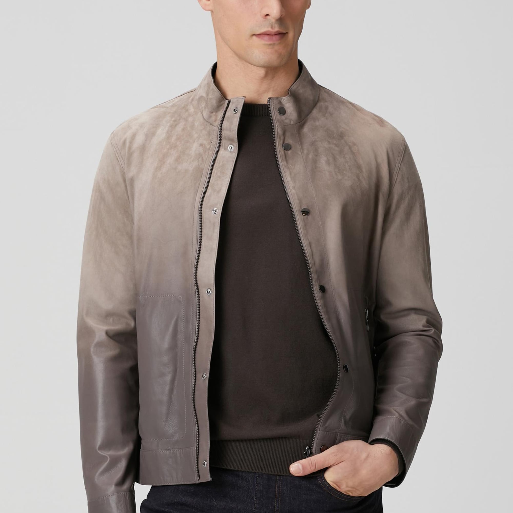 Network Erkek Vizon Çift Taraflı Deri Mont