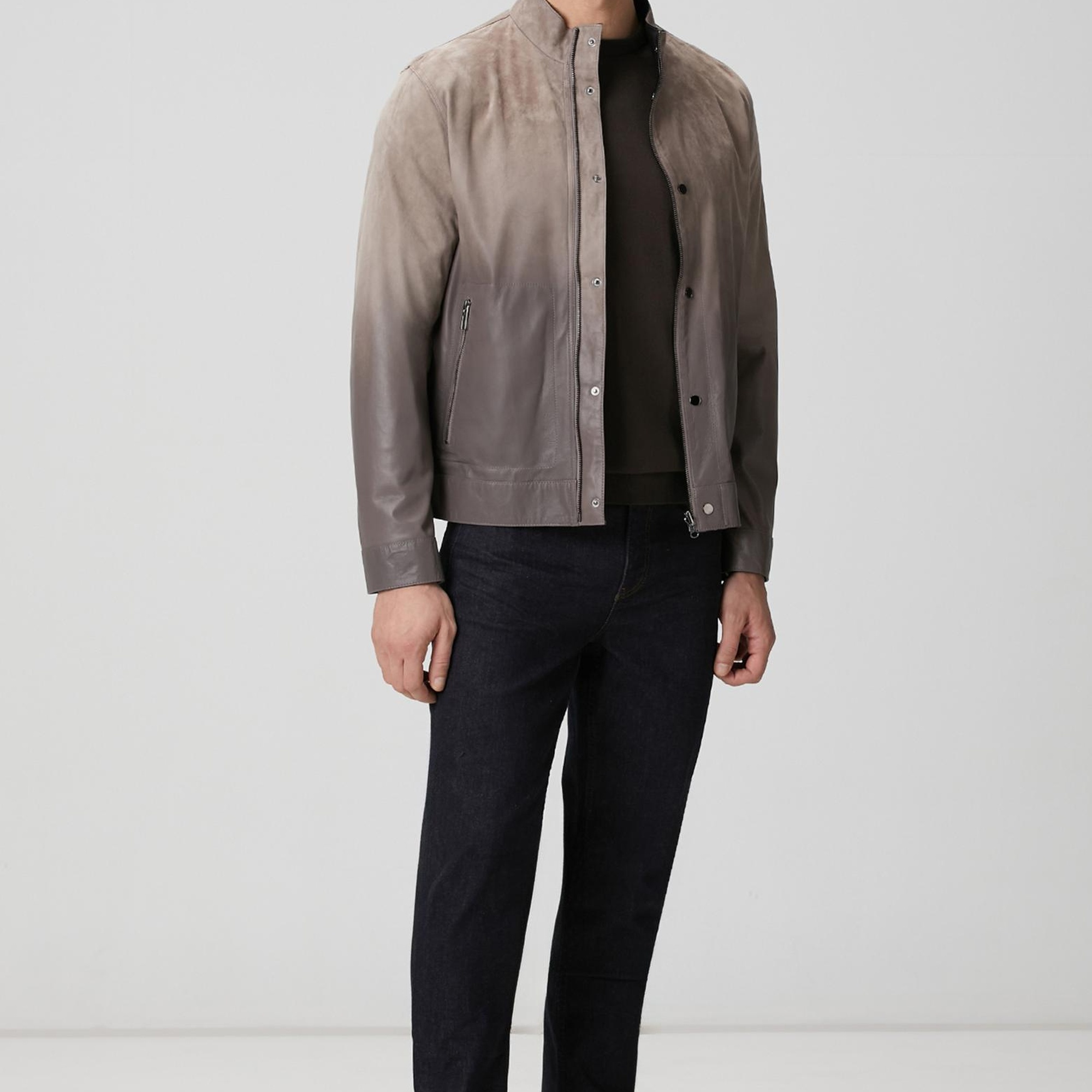 Network Erkek Vizon Çift Taraflı Deri Mont