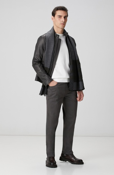  Network Erkek Kahverengi Deri Mont