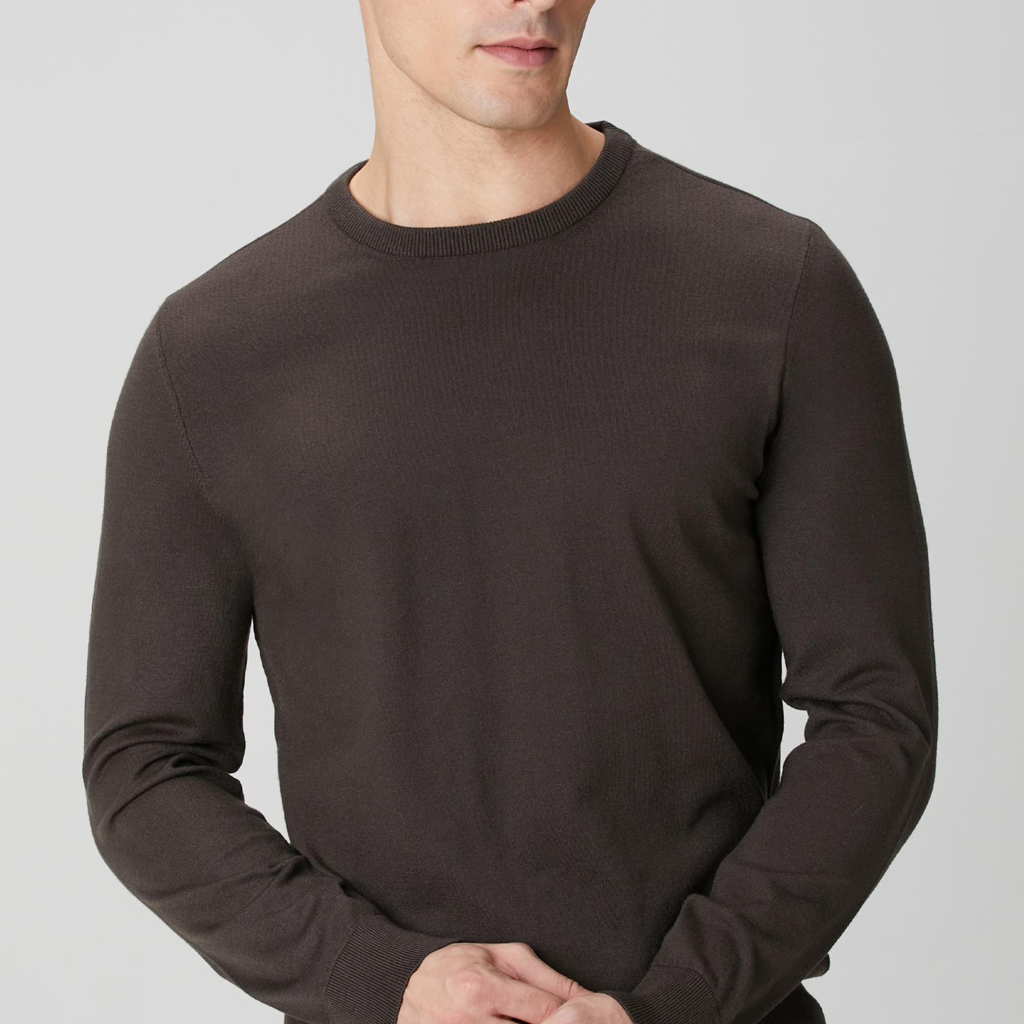 Network Erkek Haki Basic Triko Kazak