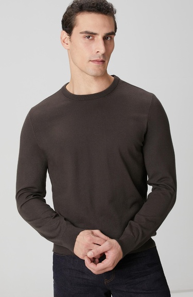  Network Erkek Haki Basic Triko Kazak