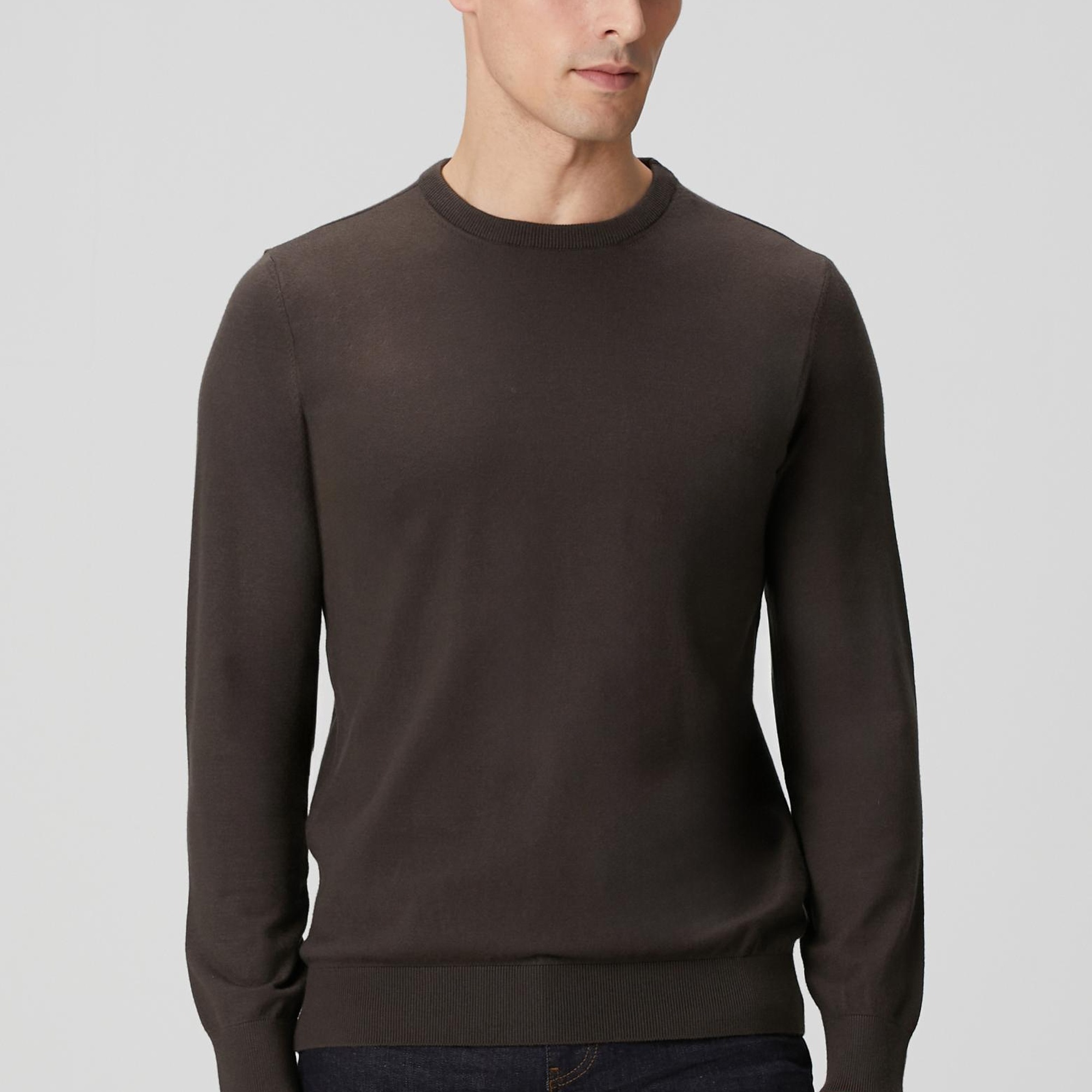 Network Erkek Haki Basic Triko Kazak