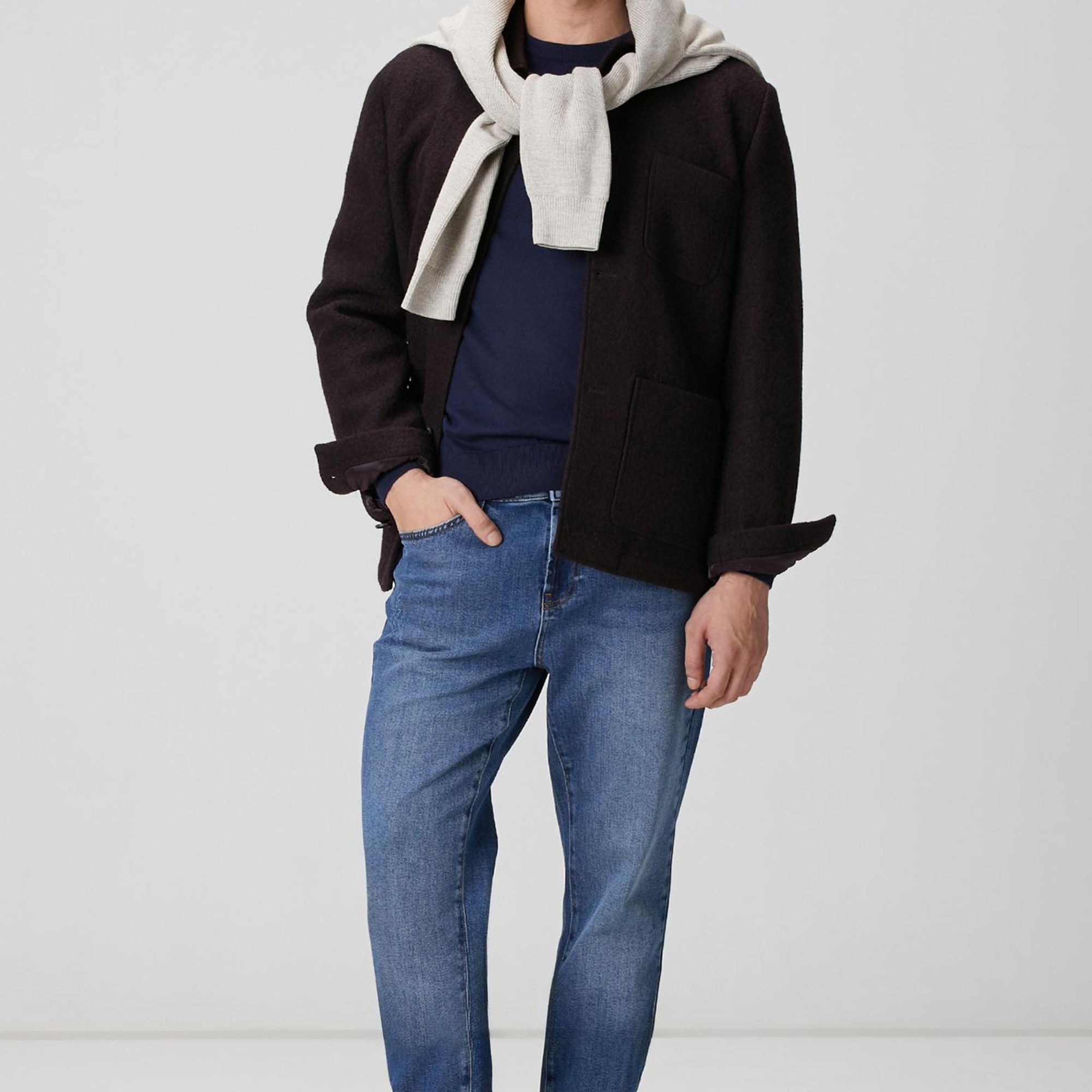 Network Erkek Lacivert Basic Triko Kazak