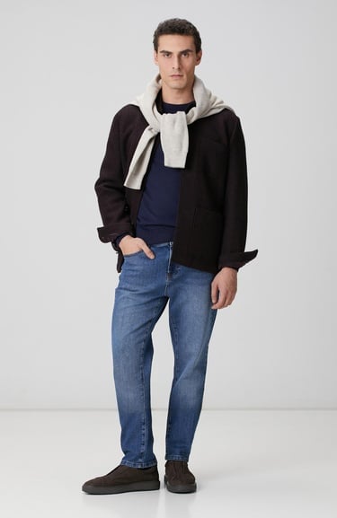  Network Erkek Lacivert Basic Triko Kazak