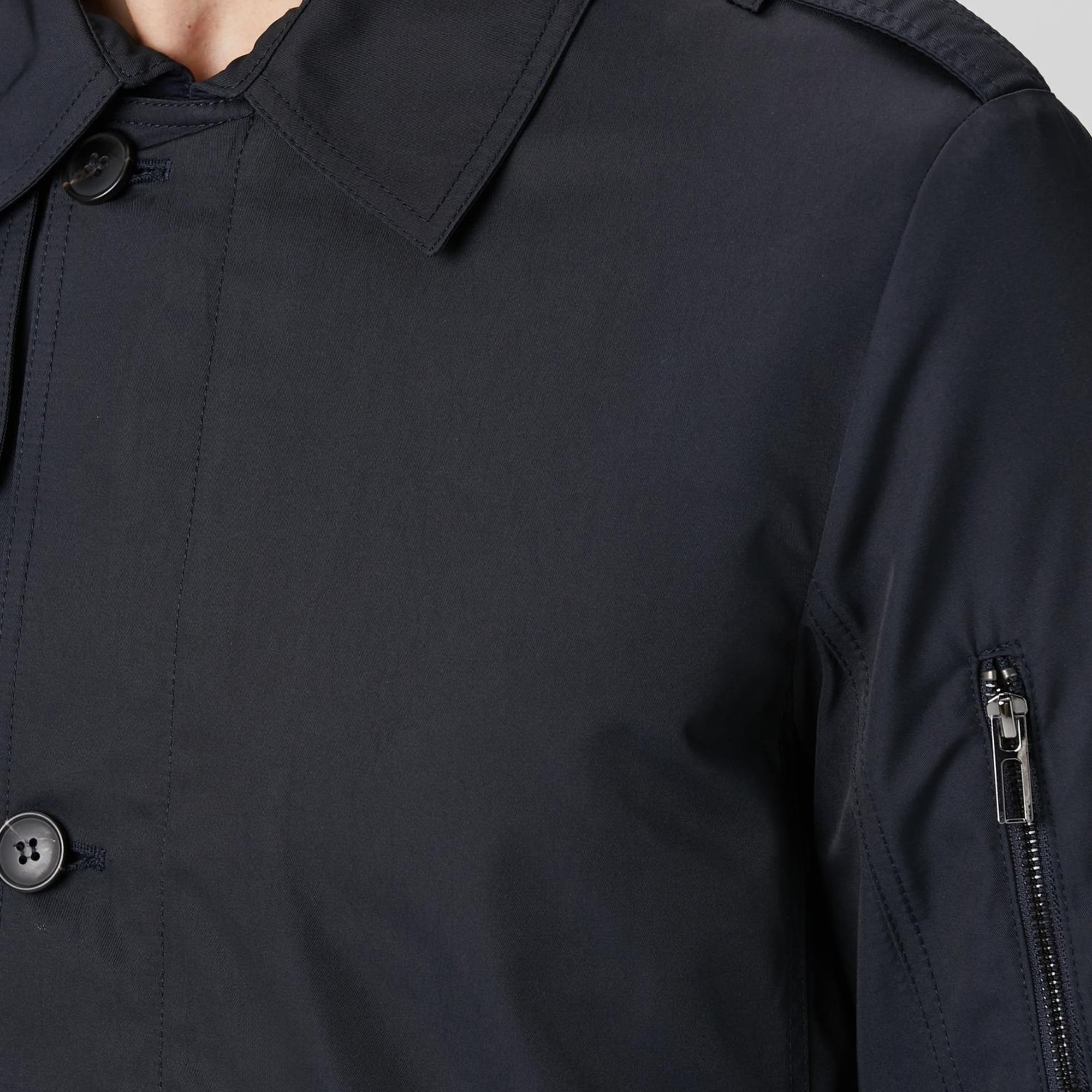 Network Erkek Lacivert Fermuarlı Trençkot