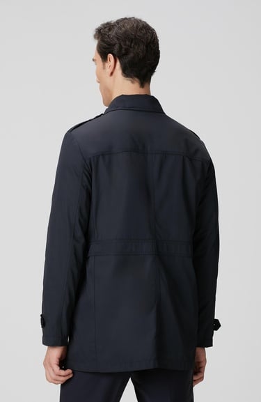  Network Erkek Lacivert Fermuarlı Trençkot