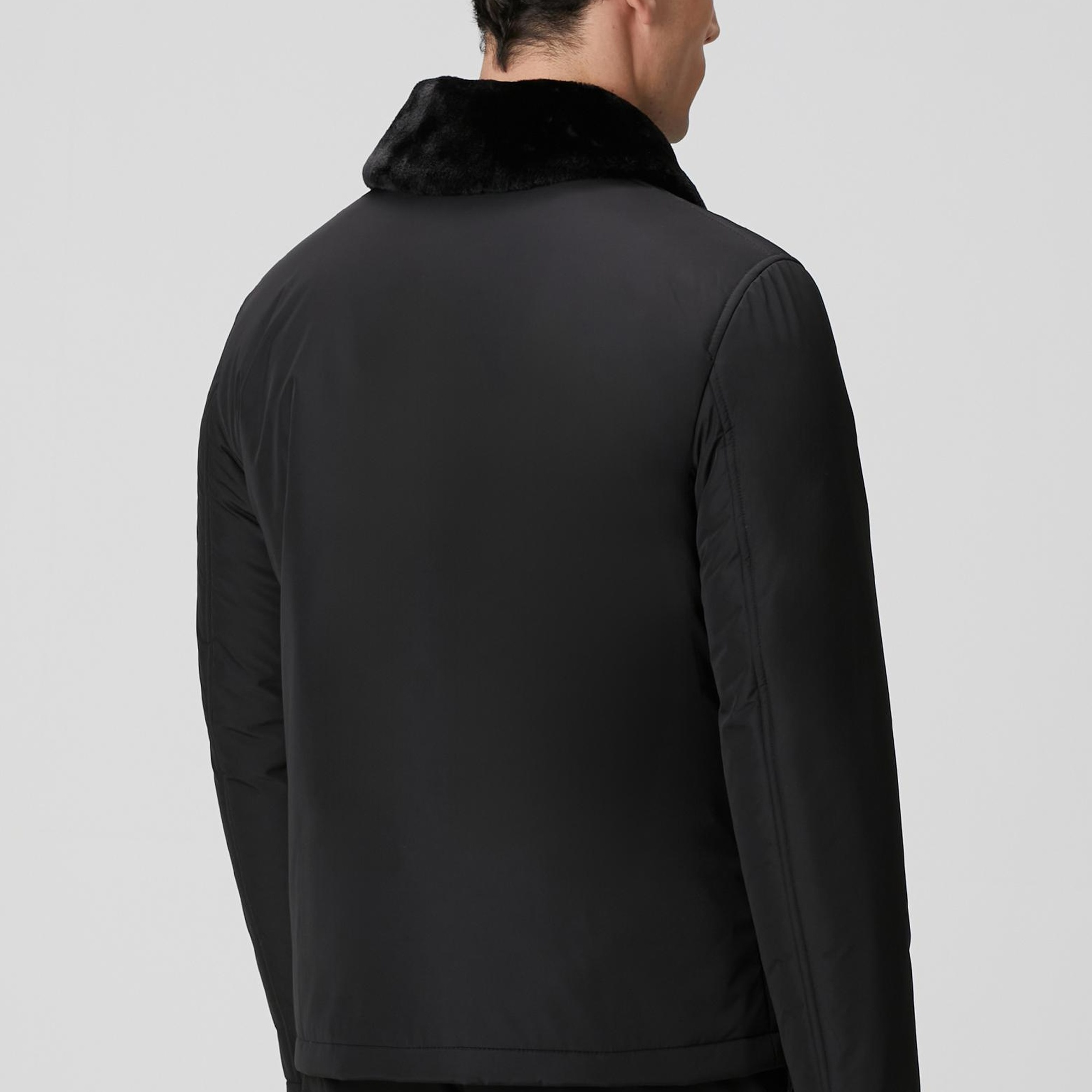 Network Erkek Siyah Kürk Detaylı Mont