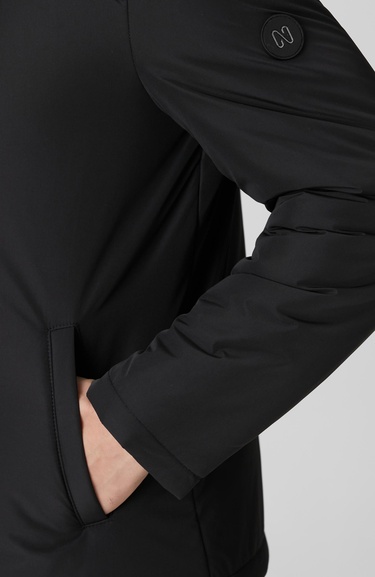  Network Erkek Siyah Kürk Detaylı Mont