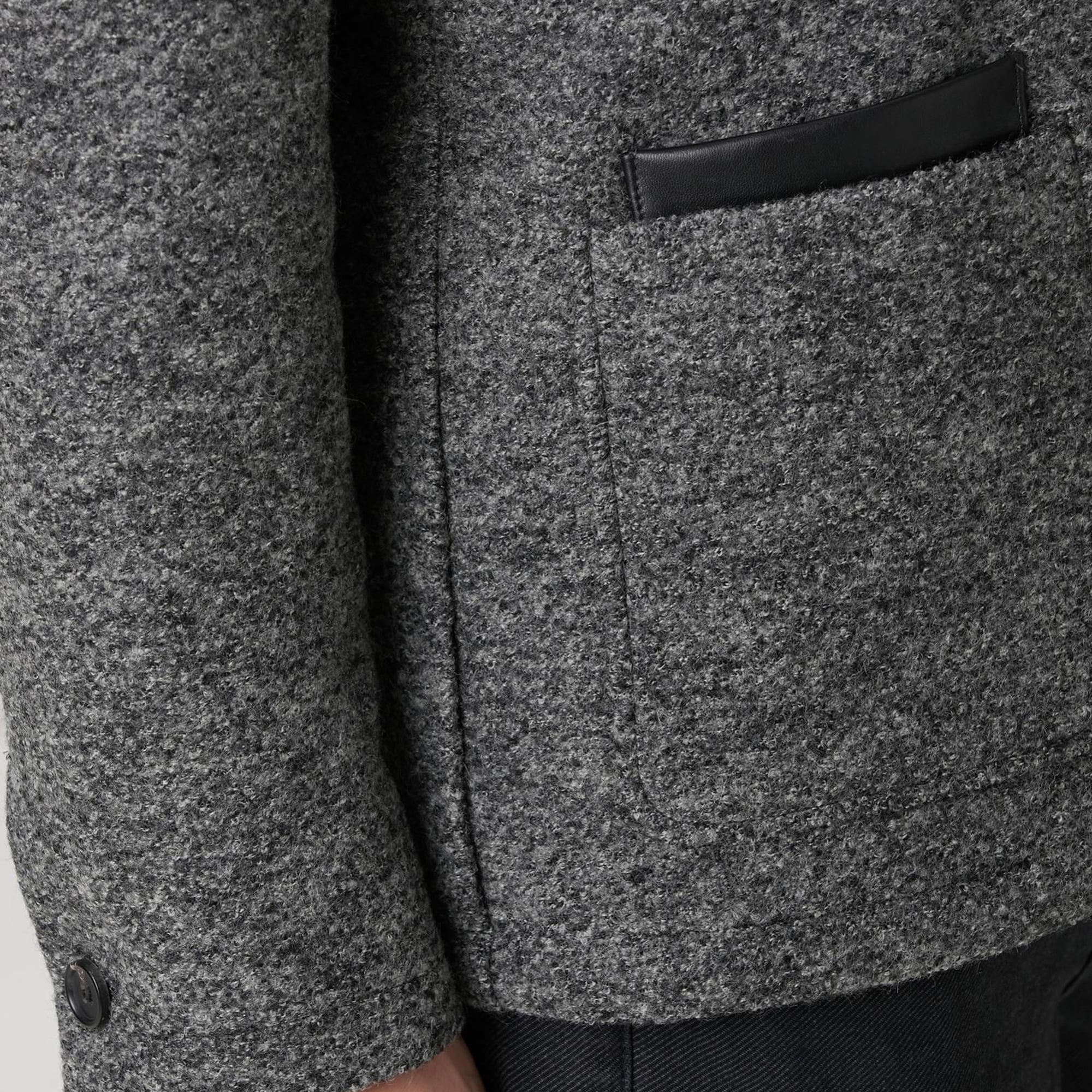 Network Erkek Gri Melanj Yün Örme Ceket