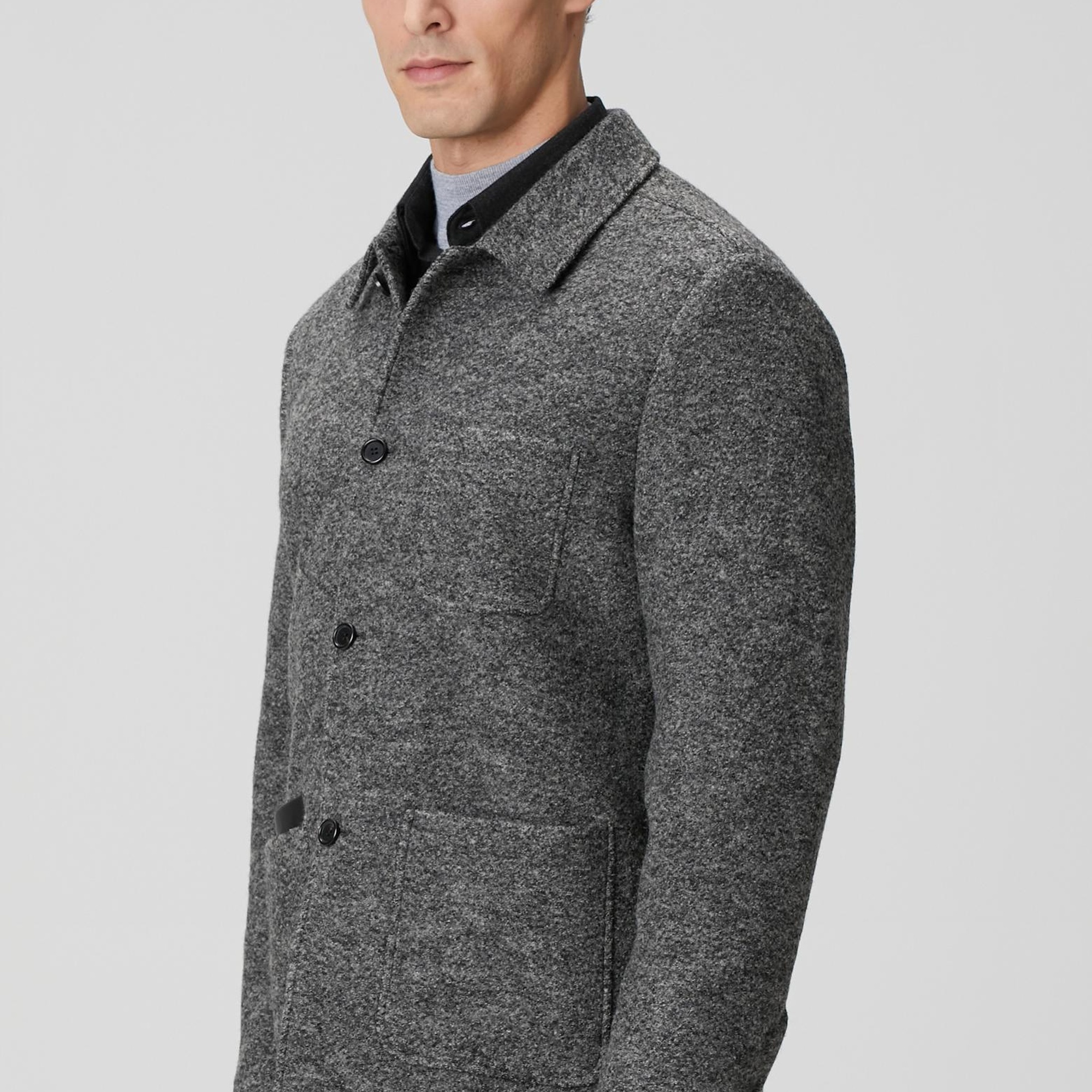 Network Erkek Gri Melanj Yün Örme Ceket