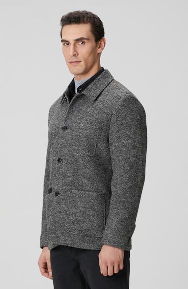  Network Erkek Gri Melanj Yün Örme Ceket