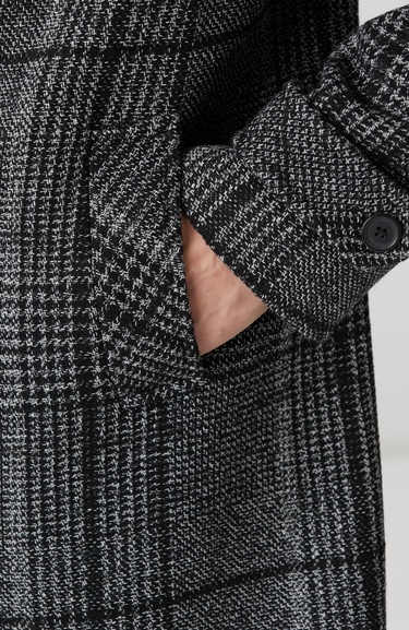  Network Erkek Siyah Yün Karışımlı Palto