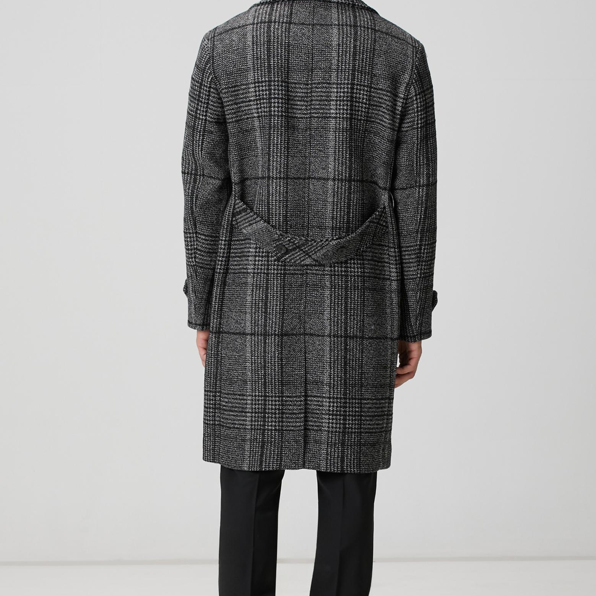 Network Erkek Siyah Yün Karışımlı Palto