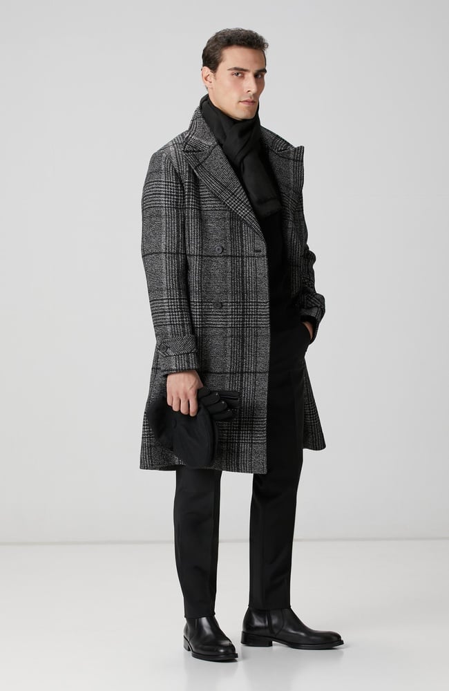  Network Erkek Siyah Yün Karışımlı Palto