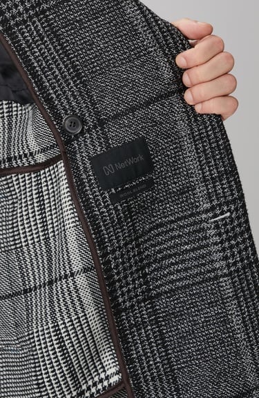  Network Erkek Siyah Yün Karışımlı Palto