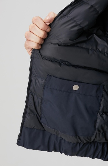  Network Erkek Lacivert Dik Yaka Su İtici Özellikli Mont